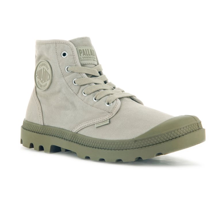 Palladium Pampa Hi Men's Boots Light Grey | UK P685-BIE